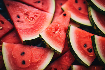Shallow Focus of Sliced Watermelon - Powered by Adobe