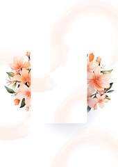 Peach modern trendy vector design frame. Background fall boho template