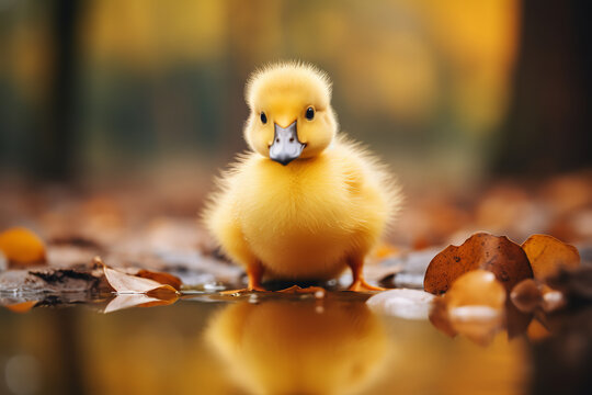 Selective Focus of Yellow Duckling