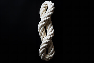 White Rope on Black Surface