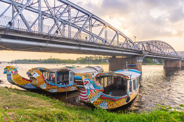 Traditional Dragon boat in Hue Vietnam