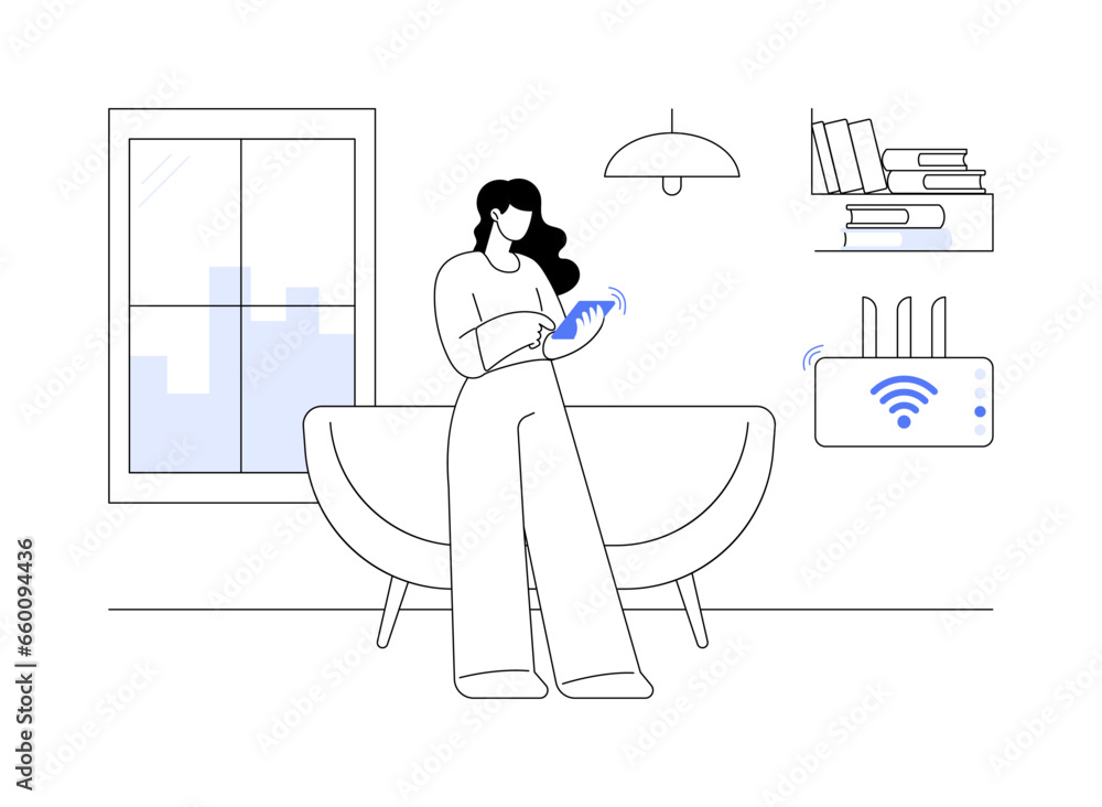 Poster wireless networks abstract concept vector illustration.