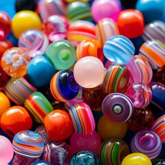 Fototapeta na wymiar vibrant glass beads for diy crafting enthusiasts, Generative AI