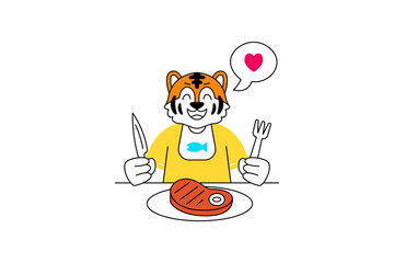 Cute Animal Foodies Illustration Design for your presentation, business, and many more