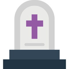 Obraz premium Tombstone icon flat vector illustration