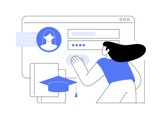 Signing up for a course isolated cartoon vector illustrations.