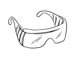 Protective goggles vector illustration. Hand drawn protective eyewear.