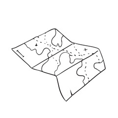 Treasure map vector illustration. Hand drawn travel map.