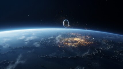 Naklejka na ściany i meble Image depicting what an orbit is realistic photo Ai generated art