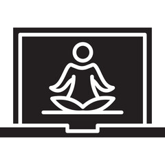  Online yoga class line icon