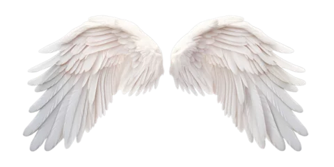Foto op Plexiglas White angel wings isolated on transparent background PNG © Mei Chen