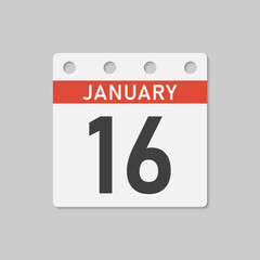 Icon page calendar day - 16 January