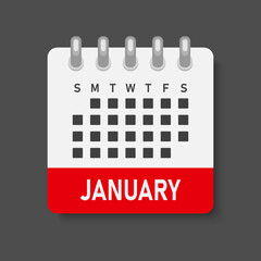 Icon page calendar day - 1 January