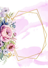 Colorful colourful elegant watercolor background with flora and flower