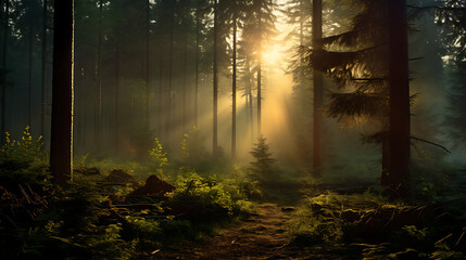 Obraz premium morning in the forest