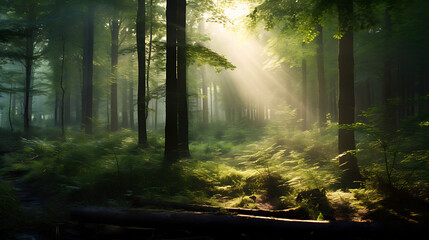 Obraz premium morning in the forest