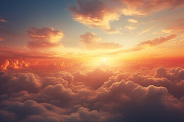 Sunset Sunrise Sky with Colorful Clouds Graphic Resource, Generative AI