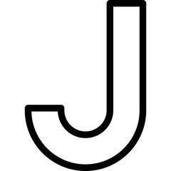letter j icon flat vector illustration