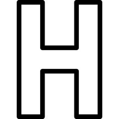 letter h icon flat vector illustration