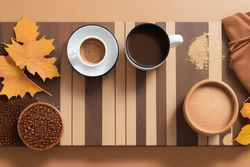 Flat lays of chocolate and coffee