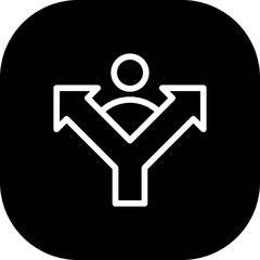 Decision making business investment icon with black filled line outline style. decision, business, solution, success, direction, challenge, concept. Vector Illustration