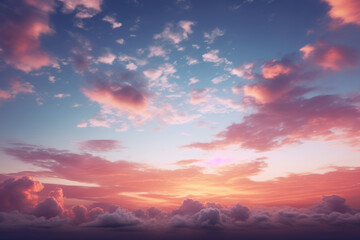 Fototapeta premium Sunset Sunrise Sky with Colorful Clouds Graphic Resource, Generative AI