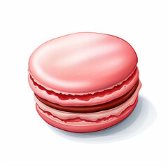 Illustration of a macaron with a white background created with Generative Ai