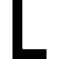 letter l icon flat vector illustration