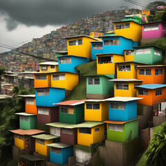 favela alegre e colorida