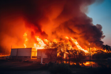 Raging Fire Devours Manufacturing Plant