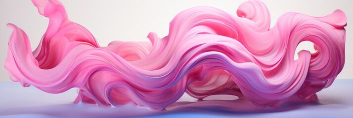 pink splash forming beautiful swirls isolated on white background