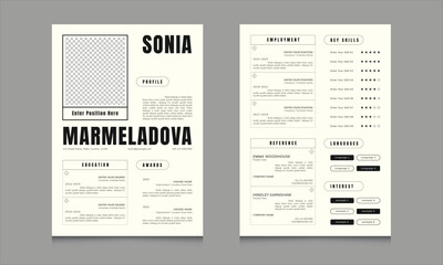 Modern Minimal Resume / CV Layout