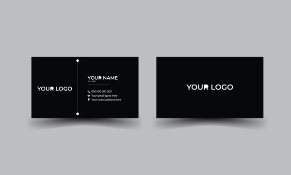 Minimalist business card Layout and Black and white colar background vector design.