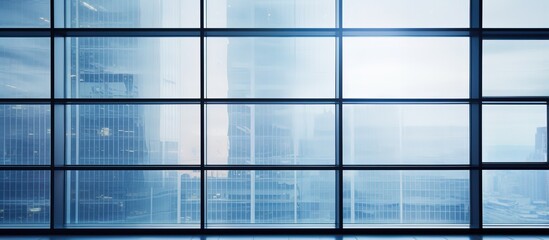 Modern glass windows captured in a wide frame