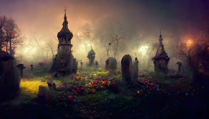 magical fairy reality world graveyard photographic detailed ultra realistic ar 169 