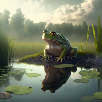 frog scenic wallpaper illustration abstract 
