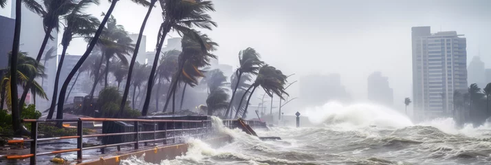 Fotobehang Landcape during the Hurricane or Storm. Image for insurance ad or news. © wojciechkic.com