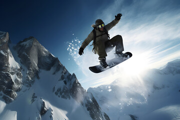 Naklejka na ściany i meble Snowboarder - Snowboarding