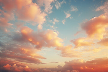 Fototapeta na wymiar Sunset Sunrise Sky with Colorful Clouds Graphic Resource, Generative AI