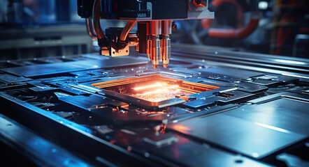 Large factory workshop space building. Created with Generative AI