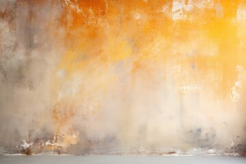 gold painted walls with paint with splatters