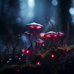 Naklejka premium Natural macro photography fluorescent rendering detailed created with Generative Ai