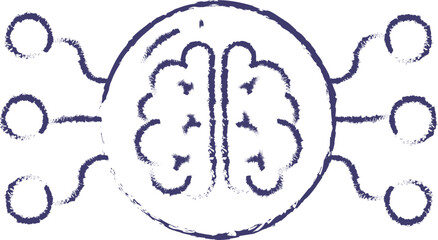 Naklejka premium AI Brain hand drawn vector illustration