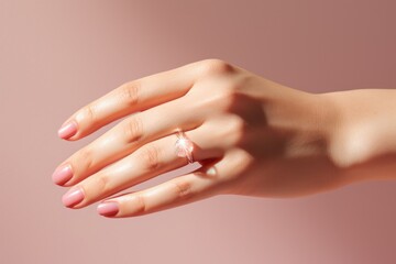 Fototapeta premium hand with a ring on it in front of light