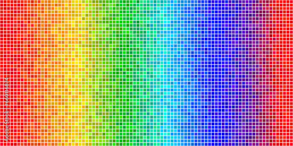 Aufkleber seamless mosaic pixelart rainbow abstract vivid backgraund. blurred multicolor gradient with ditheri