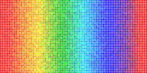 Seamless mosaic pixelart rainbow abstract vivid backgraund. Blurred multicolor gradient with dithering. Vector 16 bit illustration in retro style. - obrazy, fototapety, plakaty