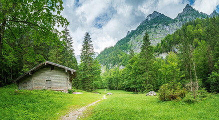 Lonely Hike through the Berchtesgaden green nature 