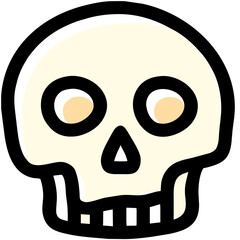 vector skull icon svg illustration, black border