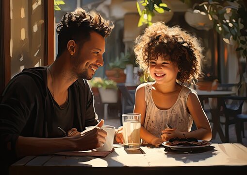 Una ni&ntilde;a desayunando con sus pares