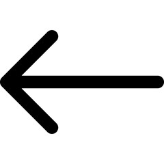 Left arrow icon flat vector illustration